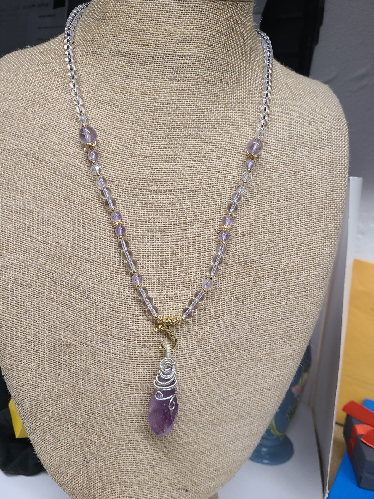Lotus Bliss Beaded Amethyst Crystal Necklace
