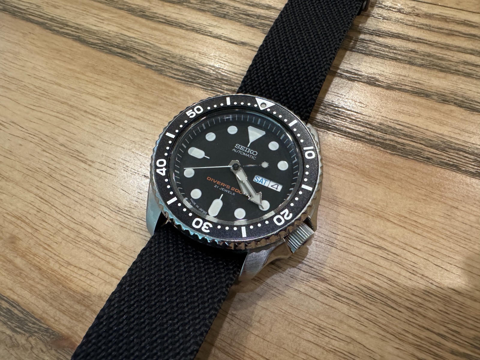 Seiko SKX007J Automatic Dive Watch 7S26-0020 Made in Japan Black 200m Diver