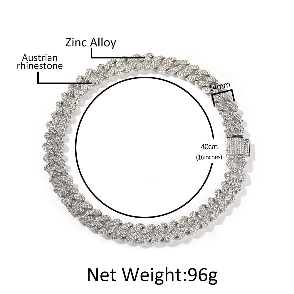 13MM Gold Plated Zinc Alloy Iced CZ Out Miami Cuban Link Chain Or Bracelet