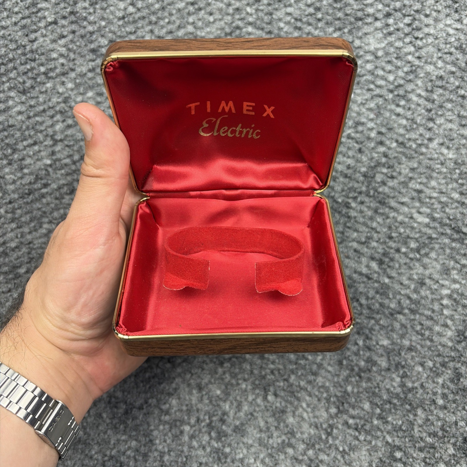 Vintage TIMEX Electric Watch Case Only with Faux Wood Grain