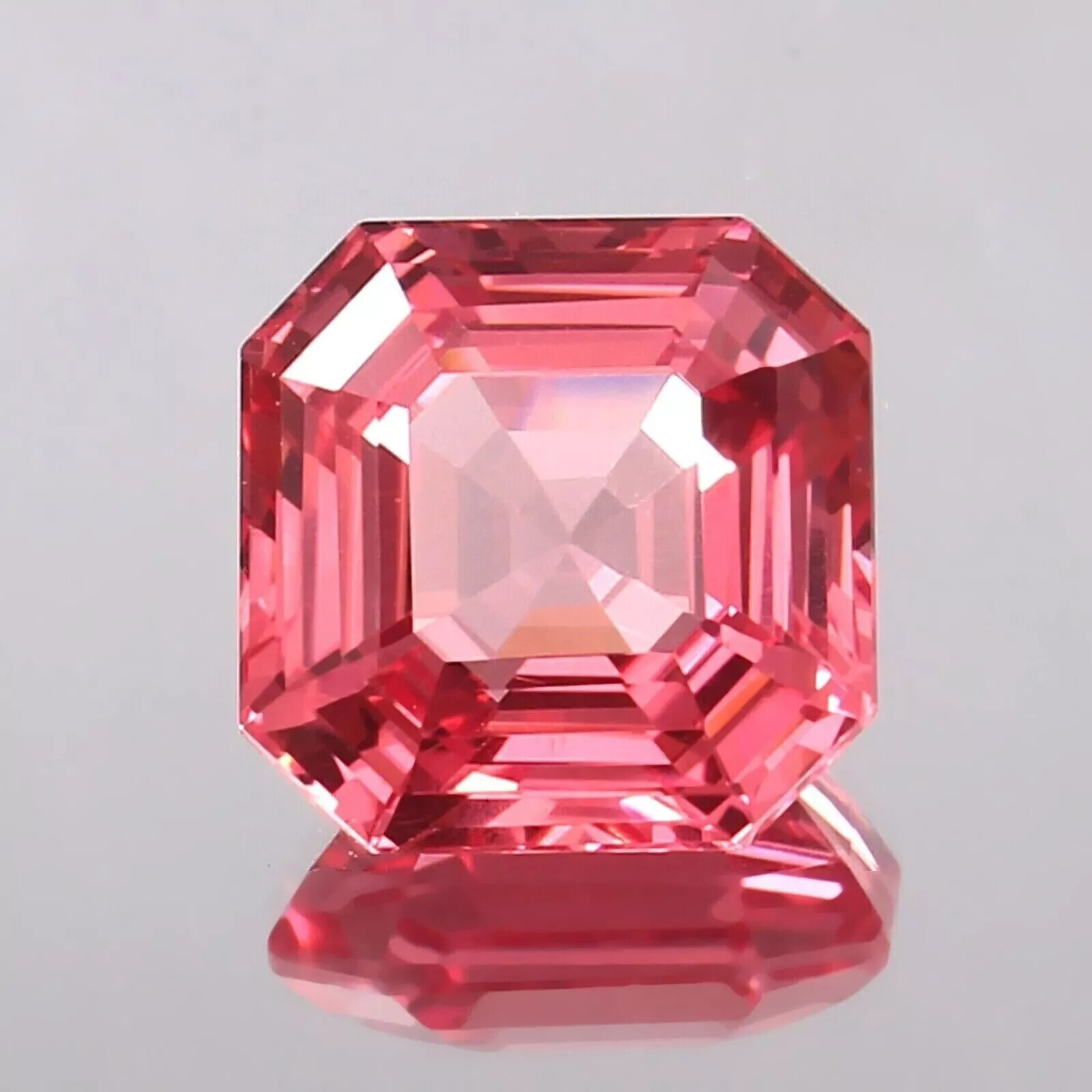 Natural Ceylon Padparadscha Sapphire 80 Ct Asscher Cut Loose Certified Gemstone