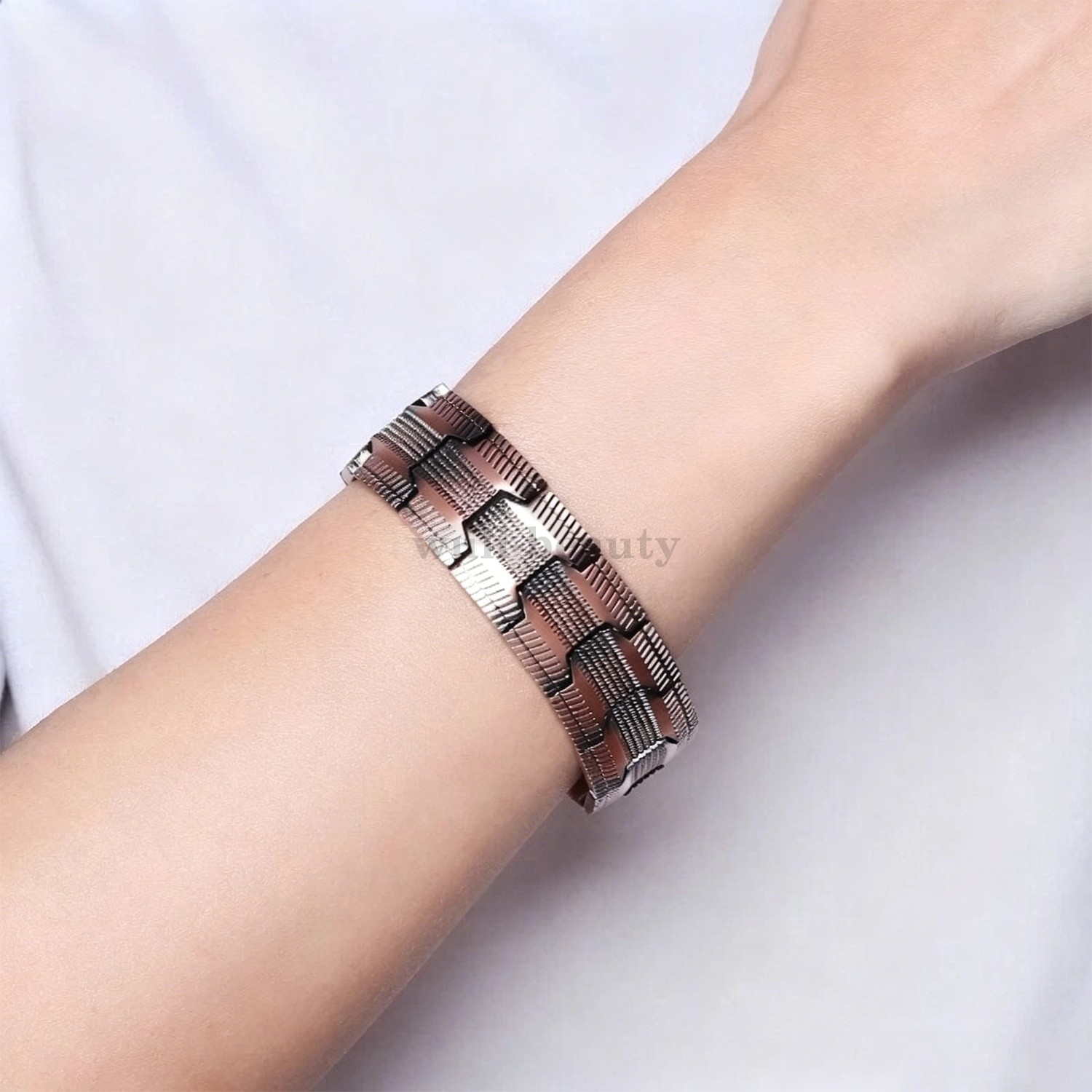 100% Pure Copper Magnetic Bracelet for Men Magnets Adjustable with Sizing Tool