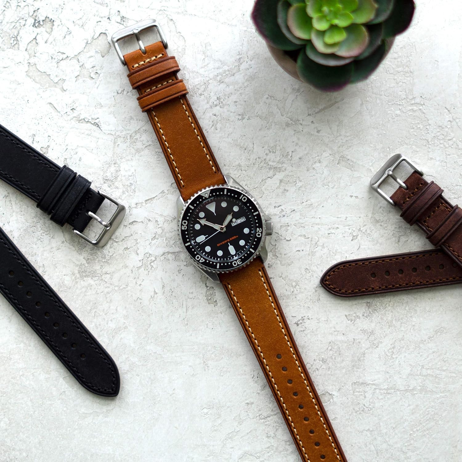 Full Grain Leather Watch Band – Quick Release Spring Bars