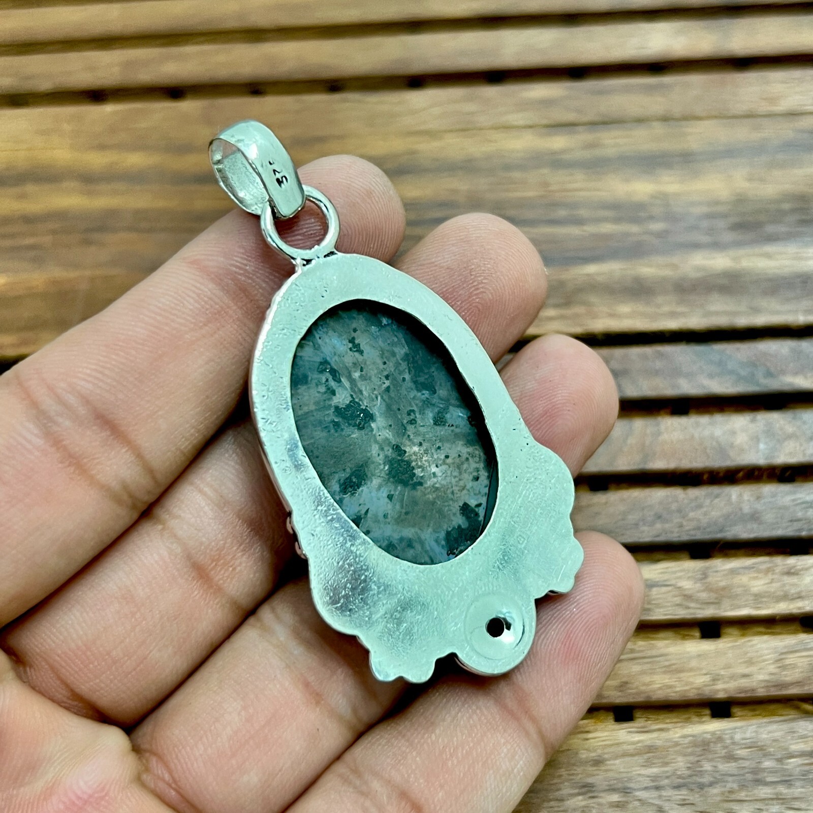 Larvikite Pendant Gemstone 925 Sterling Silver Handmade Jewelry Pendant 2.05″