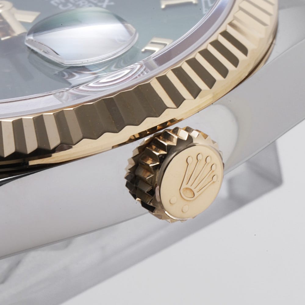 ROLEX Datejust 36 VI/IX Diamond 126233 Olive green 3 row oyster bracelet Ran…