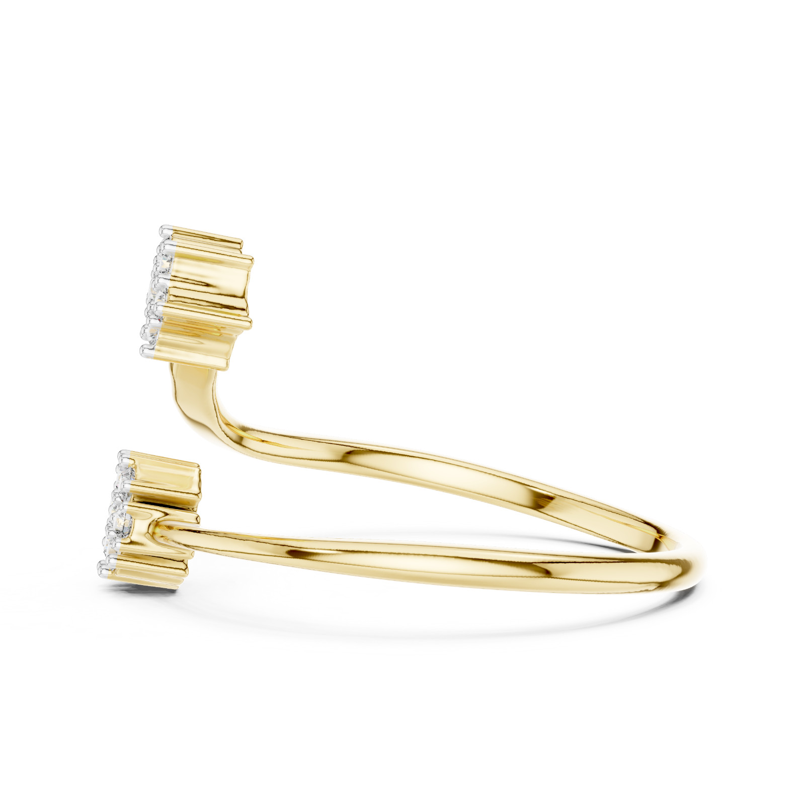 Natural Certfied 14 Pc VVS1 Diamond Anniversary Petite Twist Ring 14k Gold Over