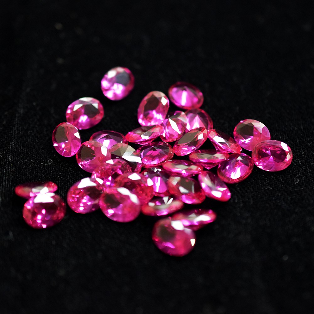 Certified 12.00 Ct 7×5 mm Natural Pink Sapphire Perfect Oval Cut Lot Loose Gems