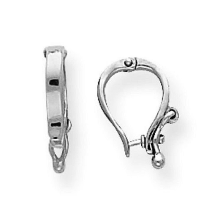 Charm Enhancer Slide Attacher Snap Bail Clasp For Omega Pearl 14K White Gold