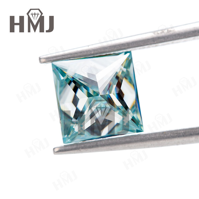 Round Aqua Blue Moissanite Loose Stone Gemstone 6 Shapes GRA Certified Jewelry