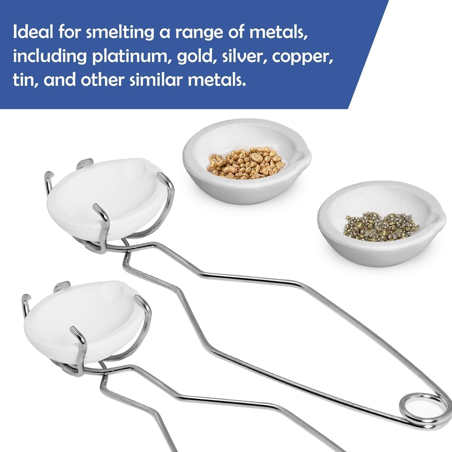 8 Crucibles For Melting Metal Kit Gold Silver Copper Ceramic Quartz With Handles
