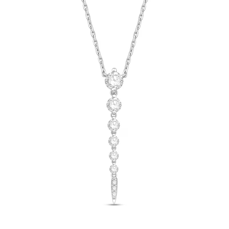1/2 Ct Journey Certified Lab-Grown Diamond Vertical Drop Necklace 10K White Gold