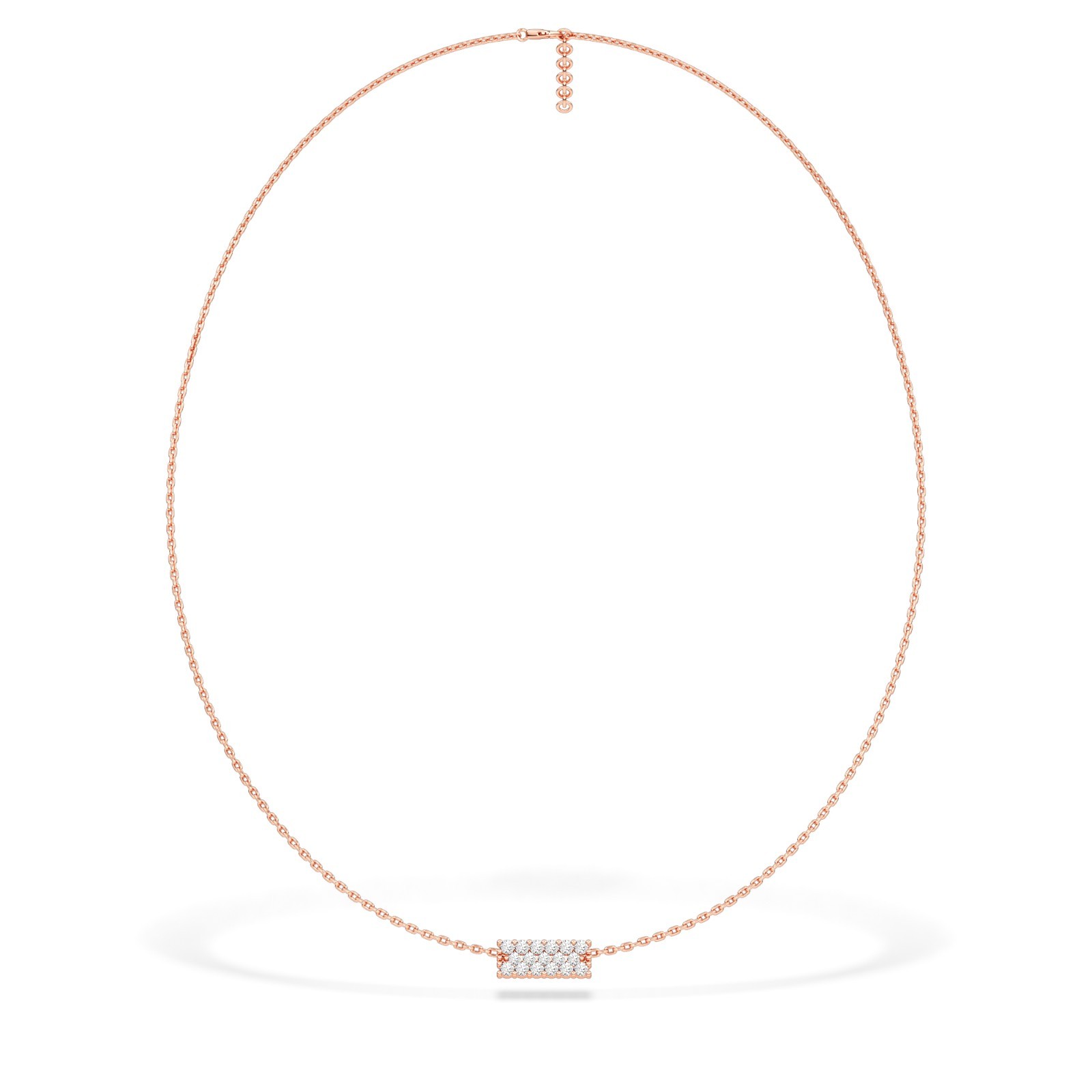 IGI Certified Round Cut Natural/Lab Grown Diamond Bar Necklace 10K 14K 18K Gold
