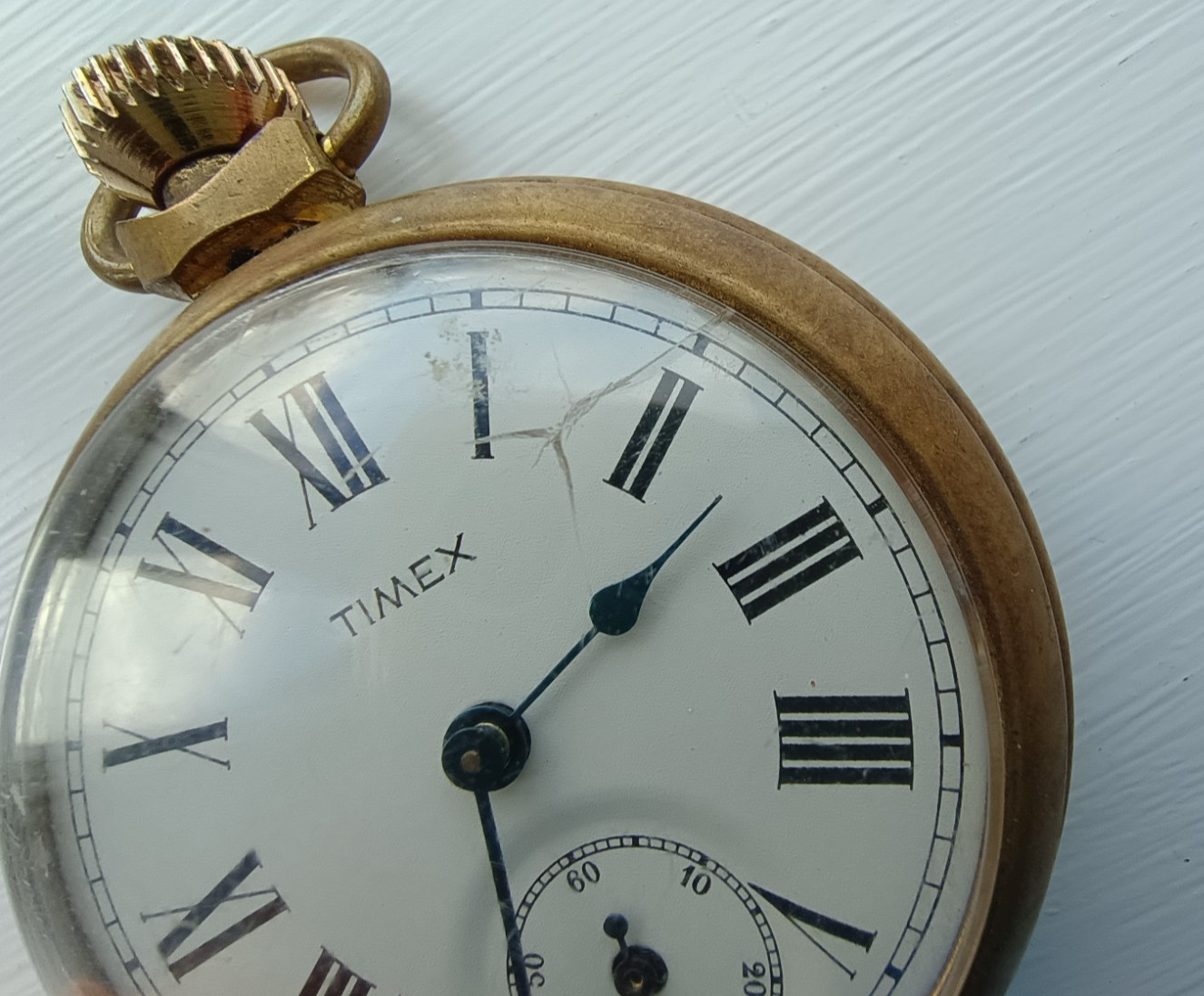 Mid 20th Century – TIMEX POCKET WATCH with BRASS CASE – WORKING ORDER