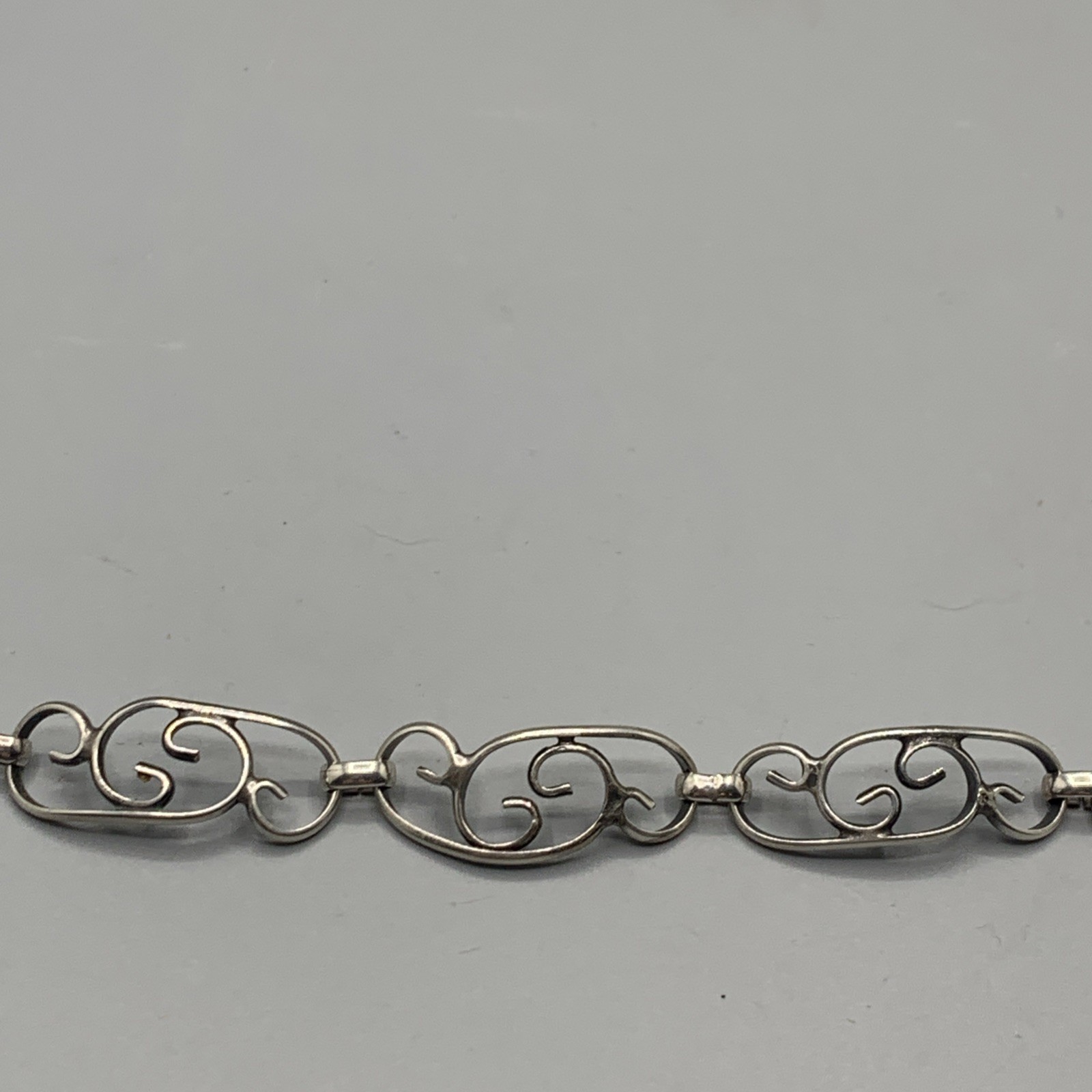 Vintage Handcrafted .925 Sterling Silver Bracelet. 7”L, 9-10mm W, Approx 8.5g