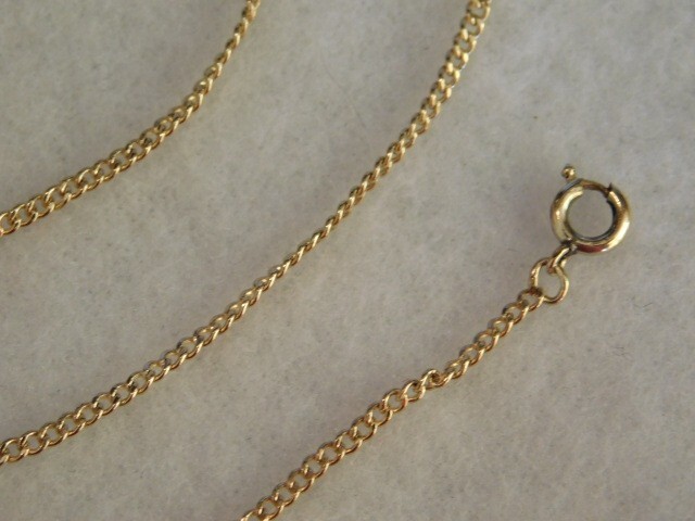 VINTAGE 14K YELLOW GOLD CURB LINK NECKLACE, 19″ LONG, 1MM WIDE, 3.2 GRAMS TW