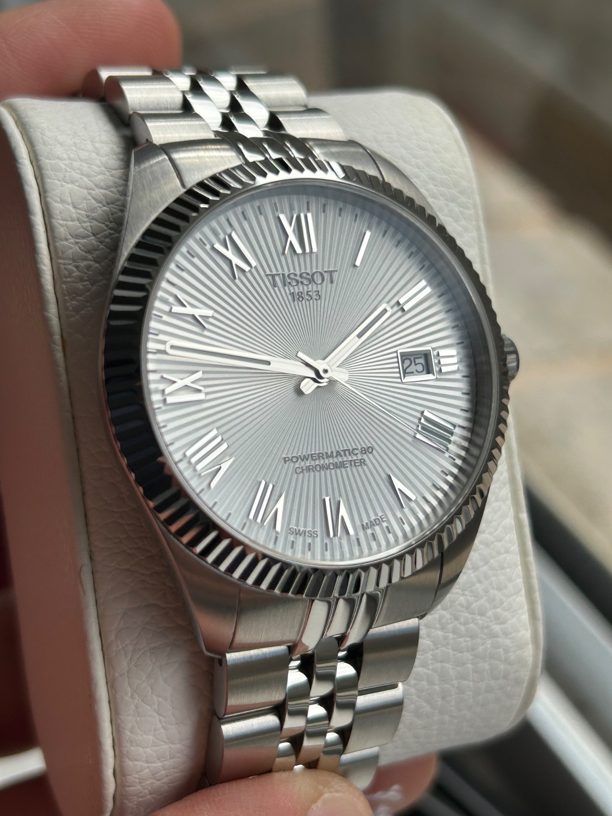 Tissot Ballade 39mm Powermatic 80 COSC Chronometer – Silver / White Dial
