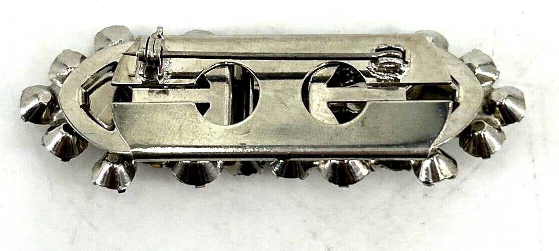 Vintage Rhinestone Brooch Shoe Clip Combination Clear 3 Pieces 2.5″ Glass Stones