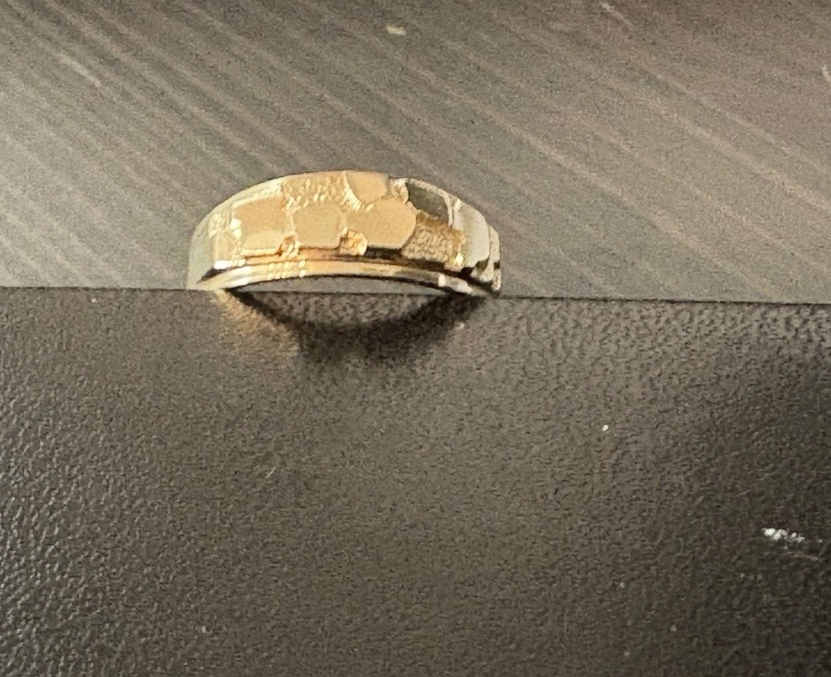Mens 14k Gold Nugget Ring