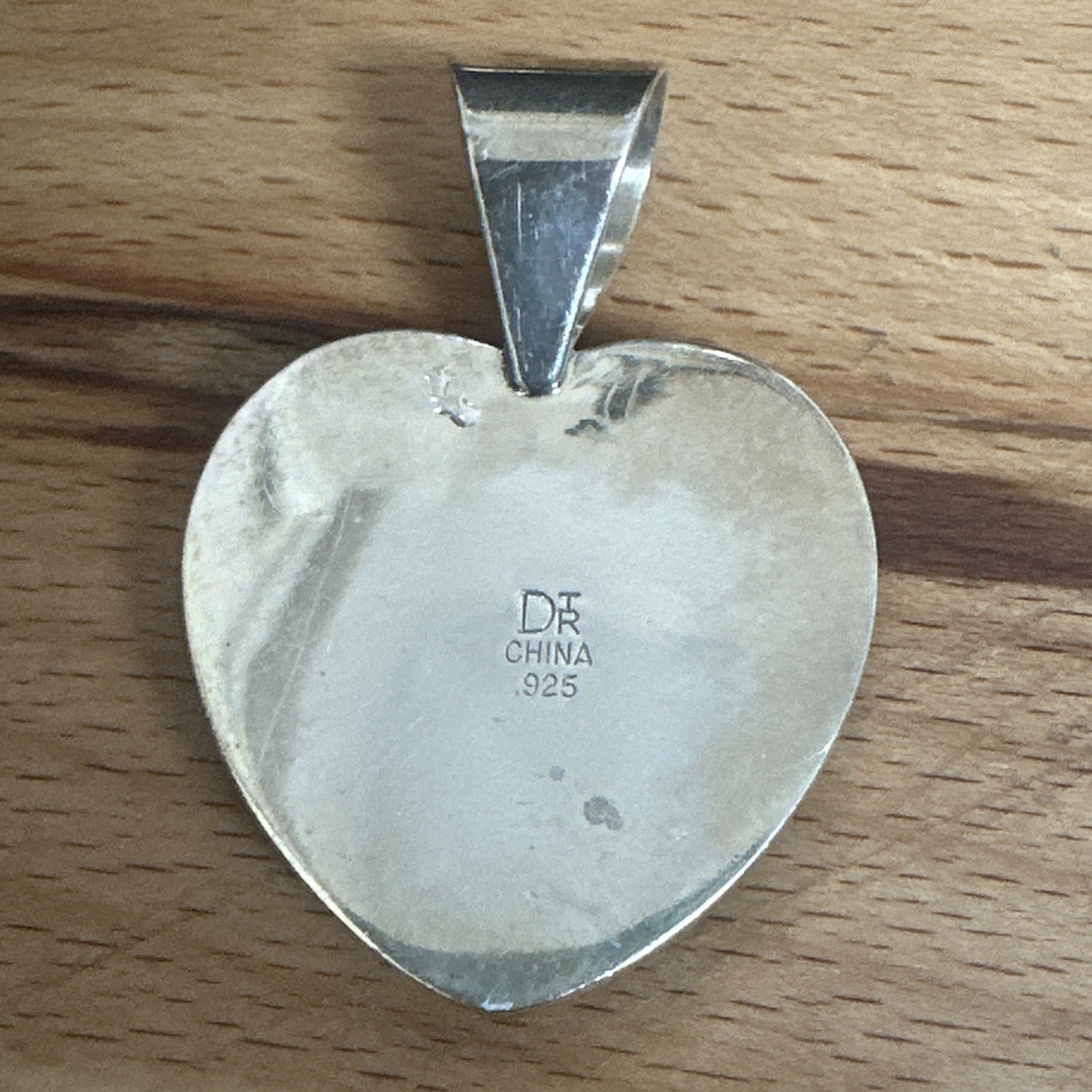 Jay King DTR Sterling Silver / 925 Turquoise Large Heart Pendant 2 1/8 in. Long