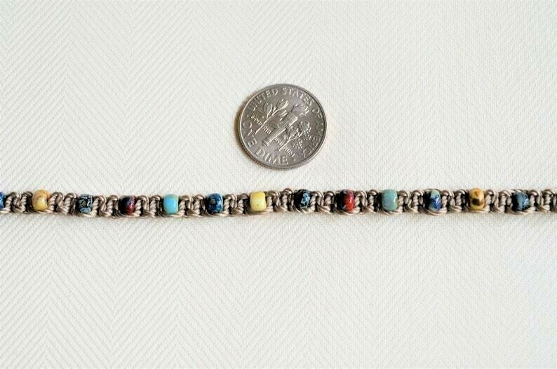 Multi-color Anklet Ankle Bracelet Bead Ankle Bracelet Macrame Body Jewlery Yevga