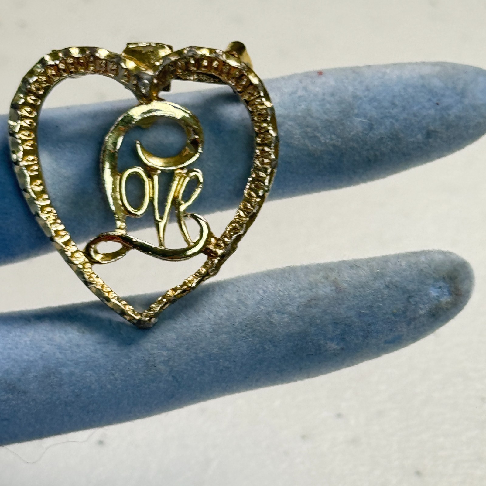 Vintage Gerry’s Heart Love Brooch Gold Tone Rhinestone Open Heart Signed Pin
