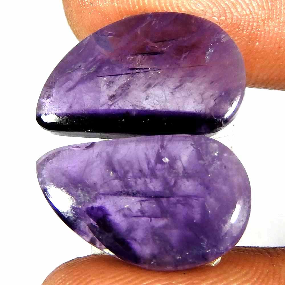 17.25 Cts Natural Amethyst Fancy Pair Cabochon Gemstone From Brazil