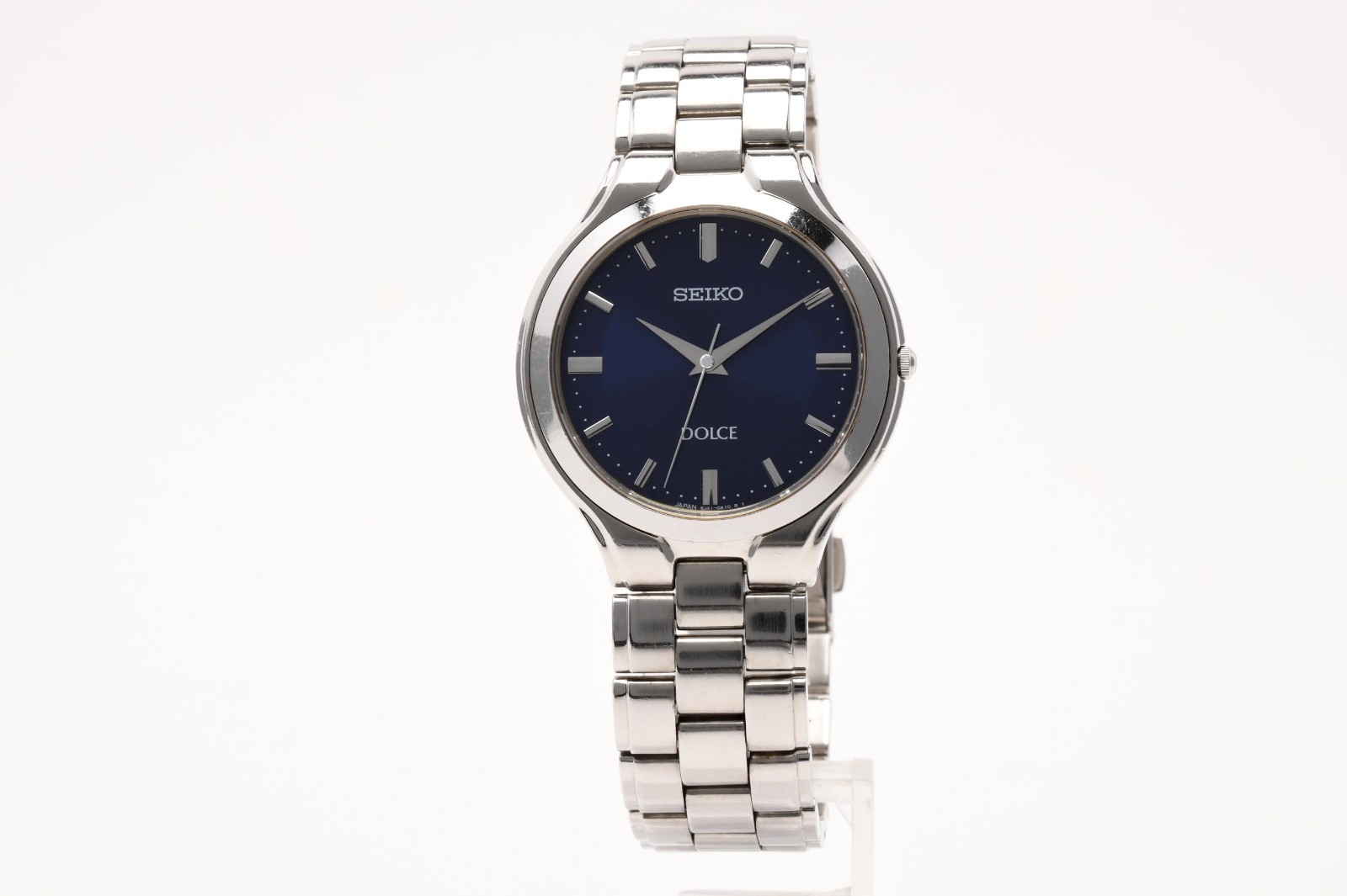 SEIKO Dolce 8J41-0A10 Men’s Silver Navy Dial Quartz Japan 32mm [Near Mint]