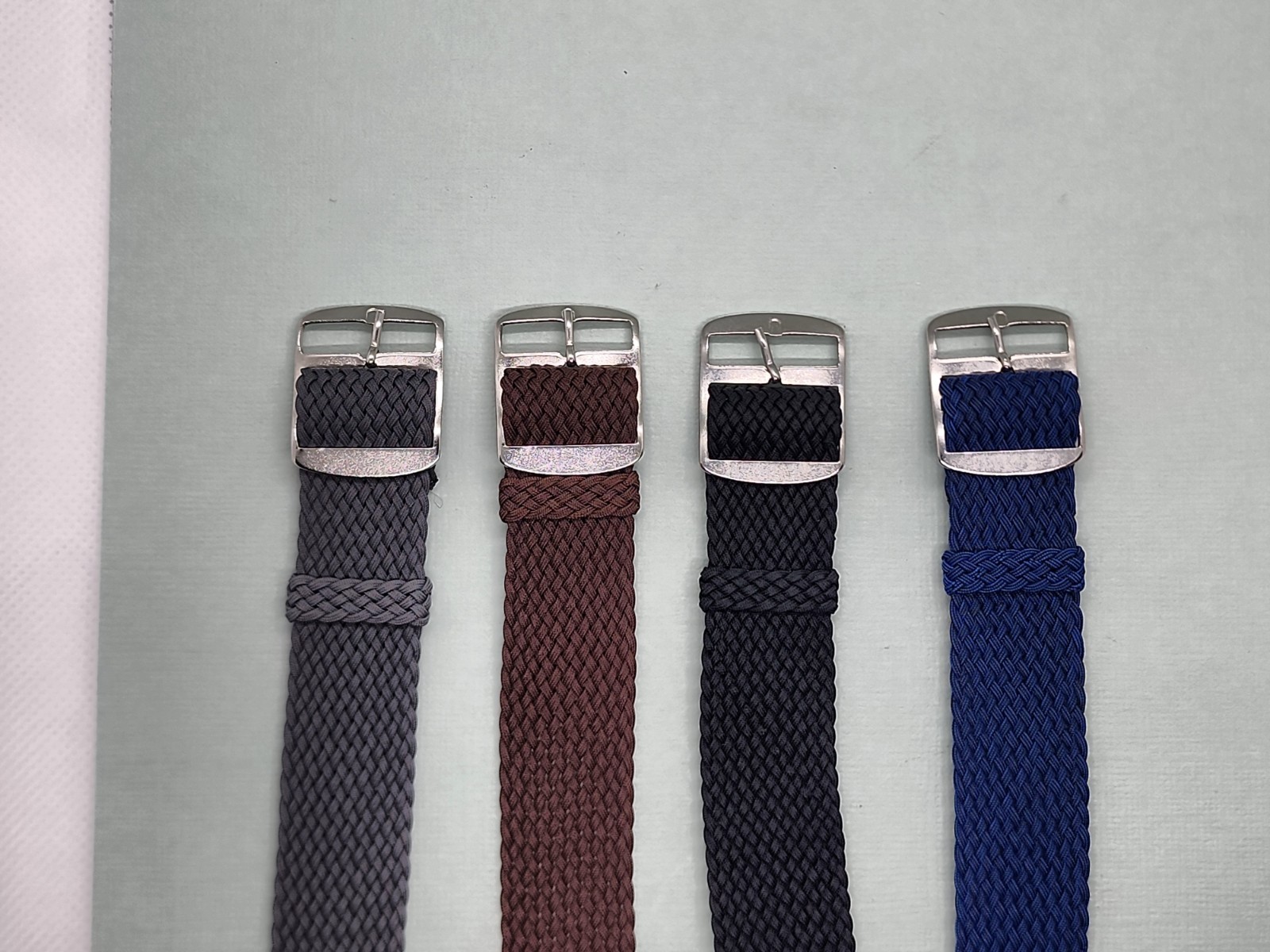 Four 1960’s-70’s NOS 20mm Perlon Woven Nylon 1 Piece Military Style Watch Bands