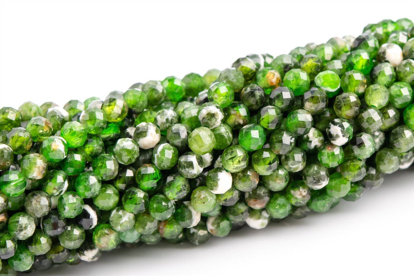 2-3MM Genuine Natural Chrome Diopside Bead Grade A Faceted Round Loose Beads 15″
