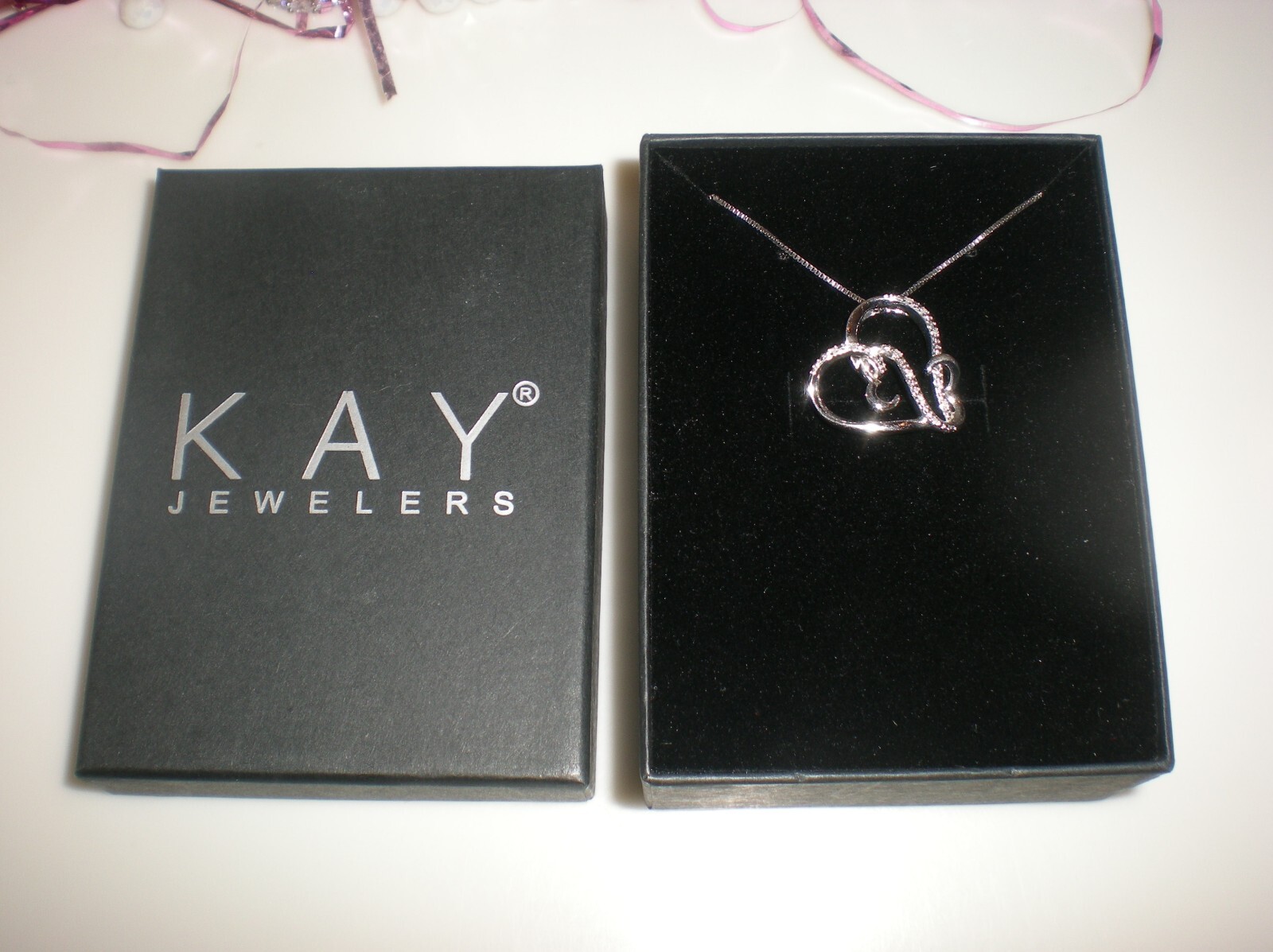 Jane Seymour Open Hearts SS Heart-Shape Diamond Accent Necklace 💎 KAY Jewelers