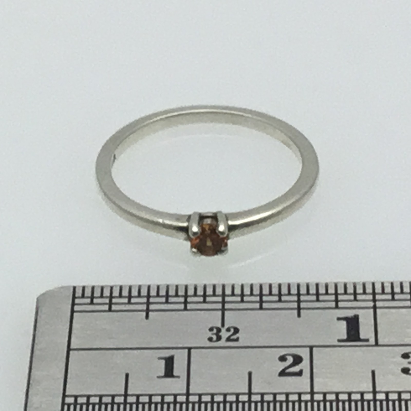 Sterling Silver Spessartine Garnet Ring Sz 6.5 Round 3mm Stackable Stuller