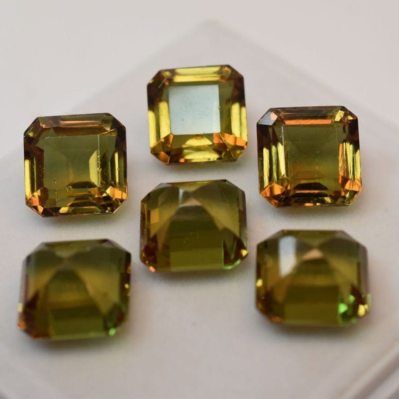 Zultanite Colour Change Quartz Faceted Square Size 12mm 10pecse gemstones loose
