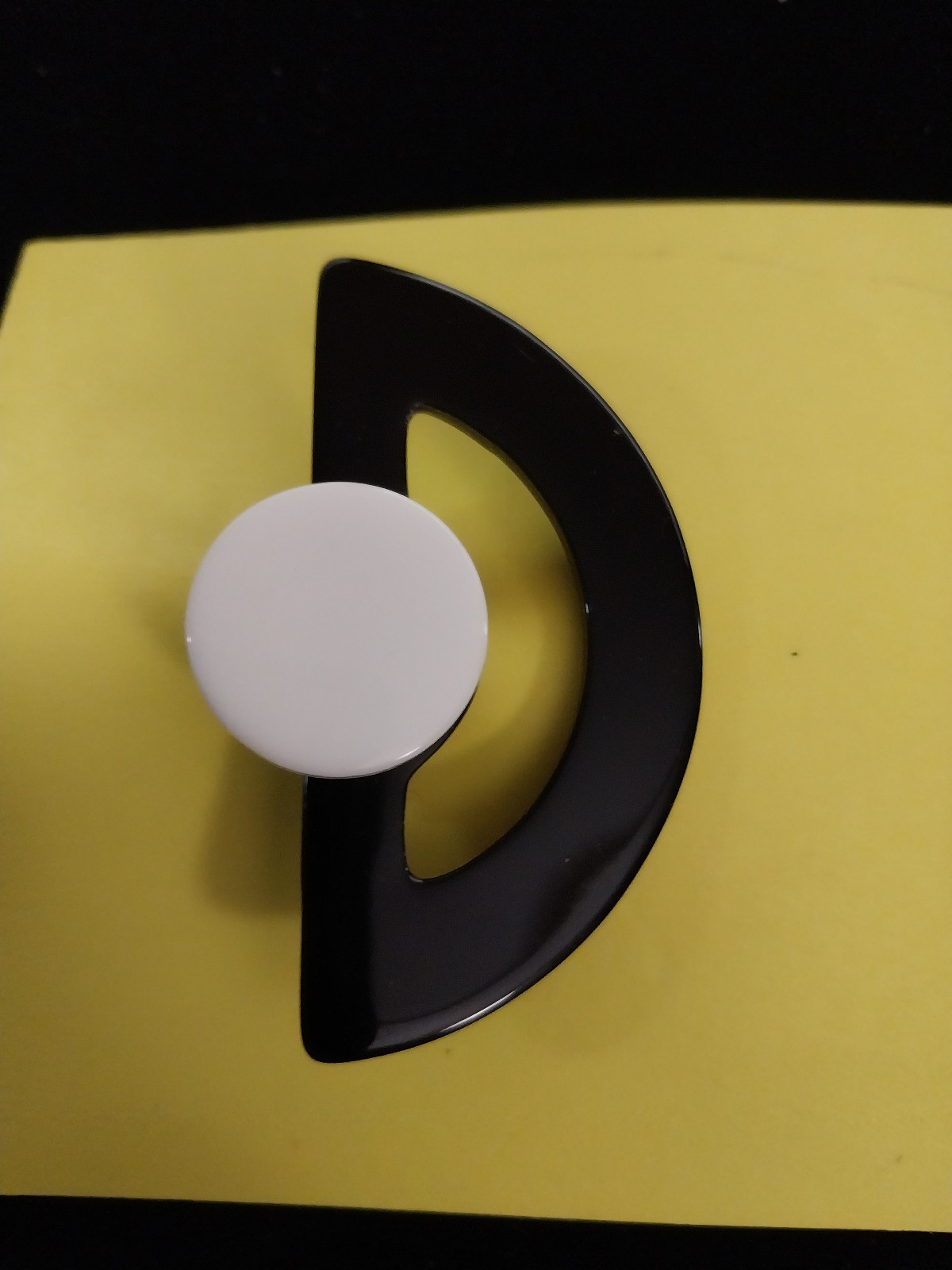 Acrylic Geometric Modern vintage Black & White Brooch 2 1/2 inches