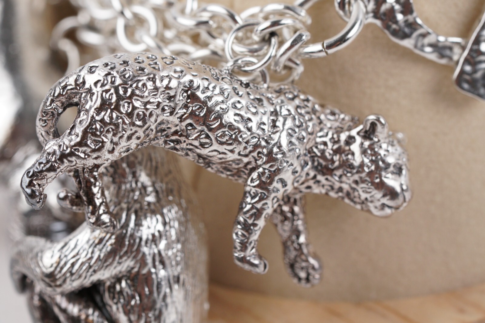 Susan Cummings Endangered Species African Animal Sterling Silver CharmBracelet