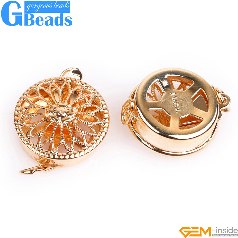 Exquisite Filigree 14K Gold Filled Pearl Box Snap Clasp Necklace Clasps Closures