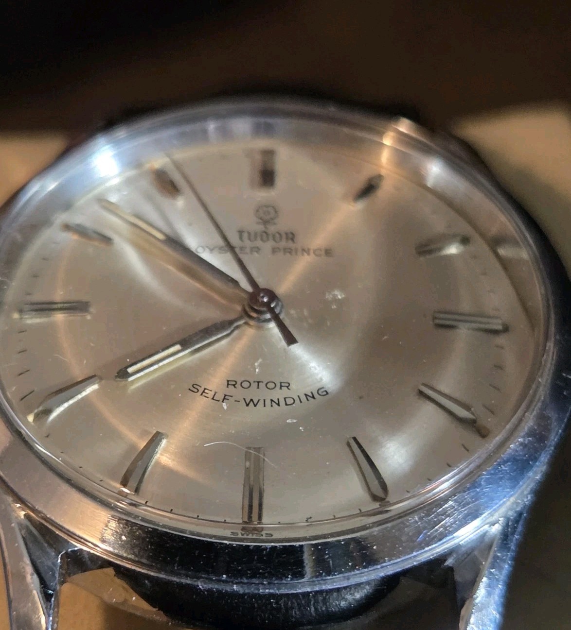 Vintage Tudor Oyster Prince 7967 Automatic Rose Dial Rolex Crown & Caseback Swis
