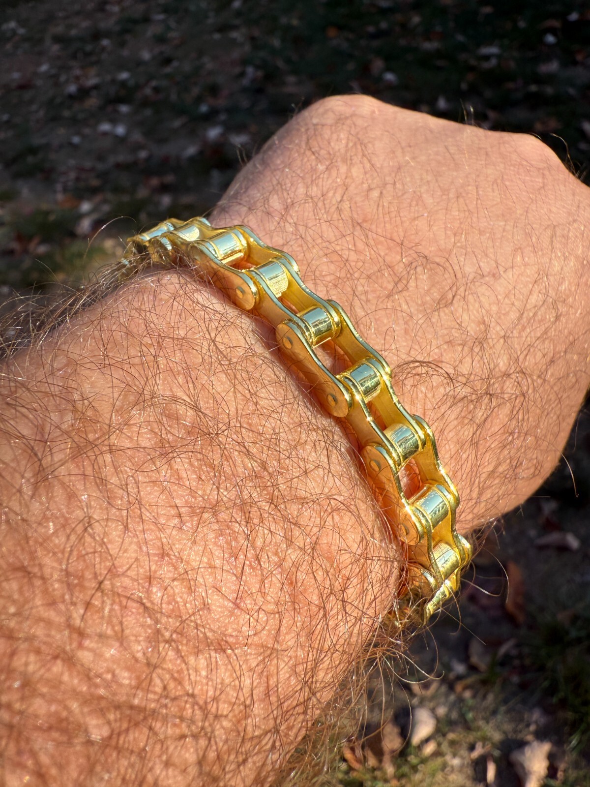 Bicycle Link Bracelet Real 14k Gold Vermeil 925 Silver Handmade 9mm Bike Chain