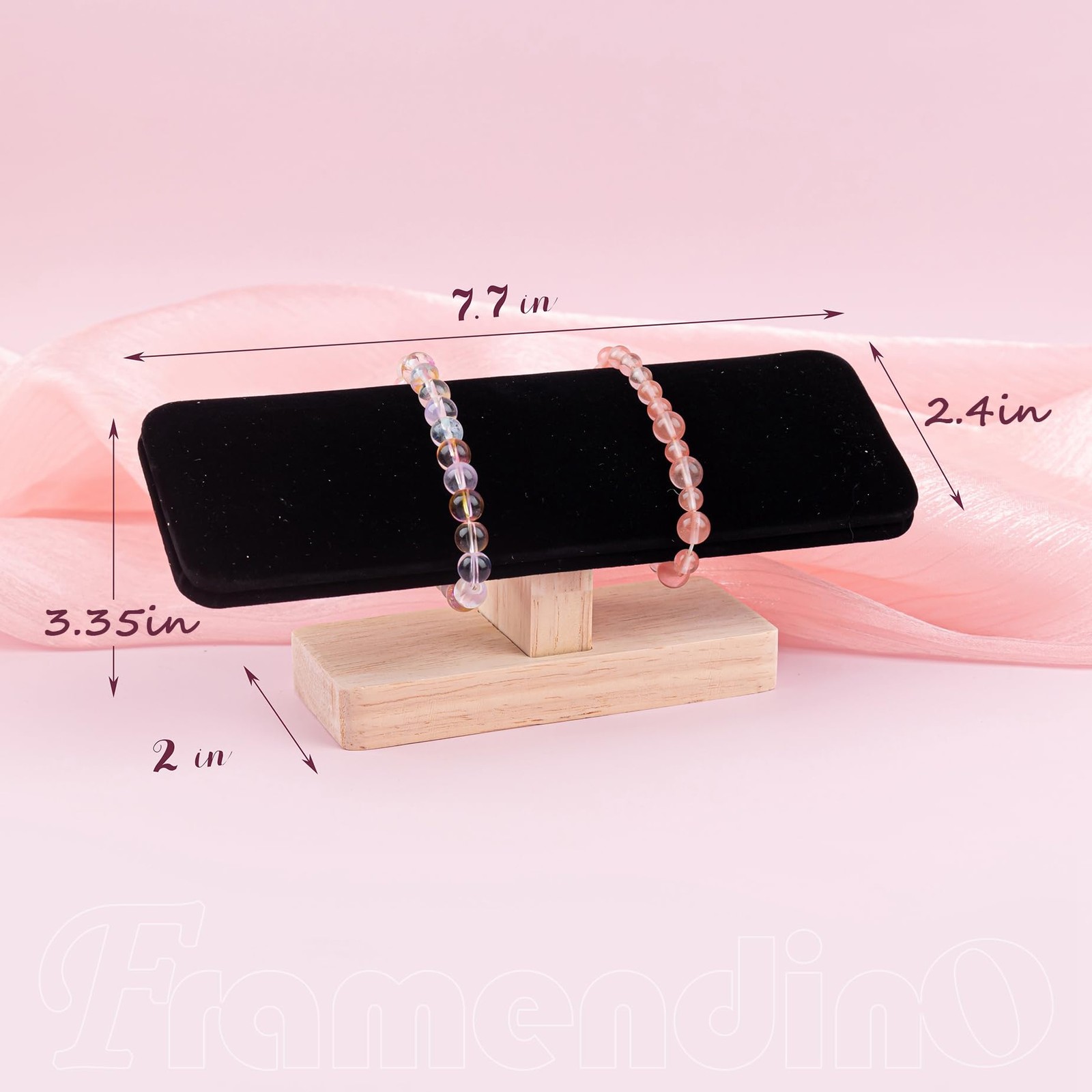 Framendino, Wooden Watch Display Stand T-Bar Jewelry Organizer Holder for Men…