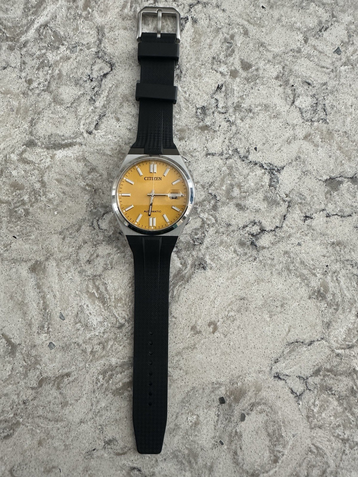 Citizen Tsuyosa Automatic Watch Yellow Dial, 40mm, NJ0150-56Z WITH RUBBER STRAP