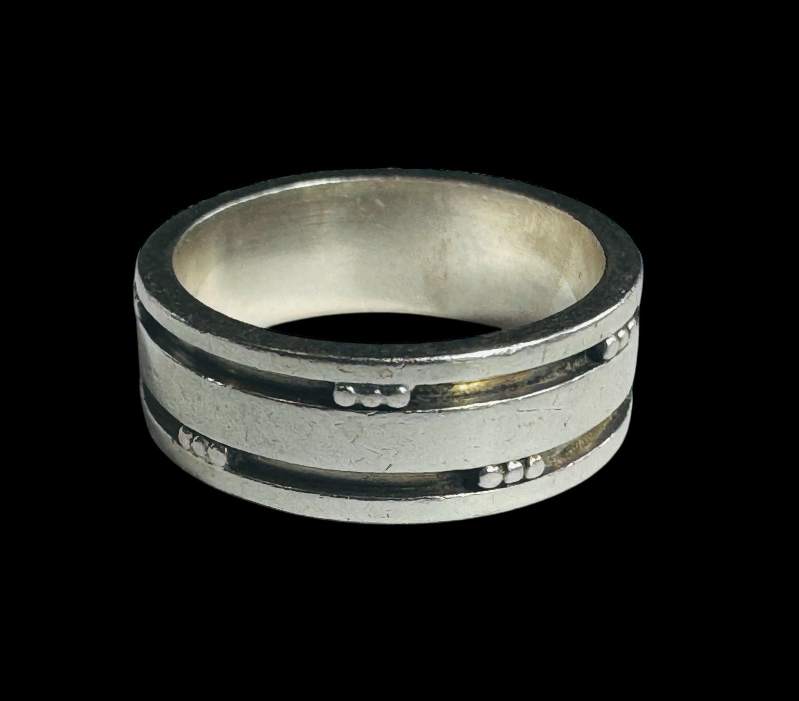 Georg Jensen Sterling Silver Groove Ring #60D Henry Pilstrup Size 5.75 Denmark
