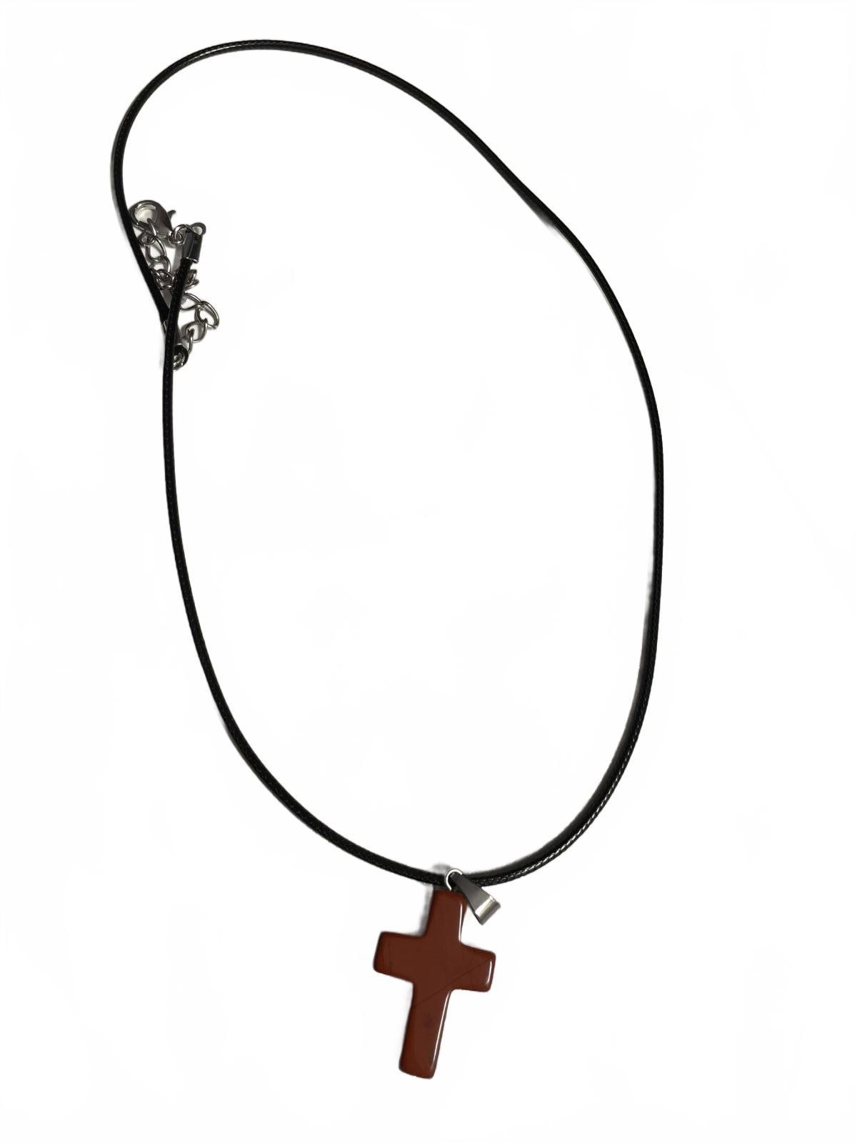 Cross Quartz Crystal Pendant Charm Necklace Jewelry White Black Faith Gift New