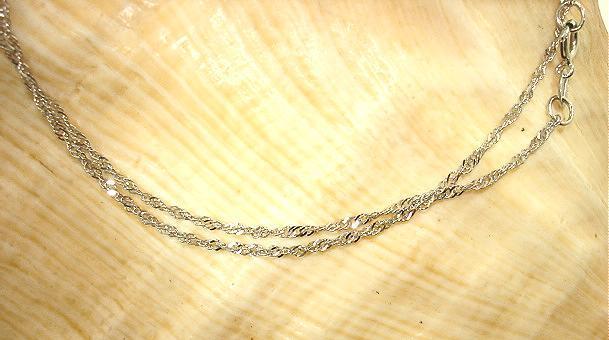 1.3MM SOLID 14K WHITE GOLD DIAMOND CUT SINGAPORE CHAIN NECKLACE 16-24″ 1.1-1.5GR