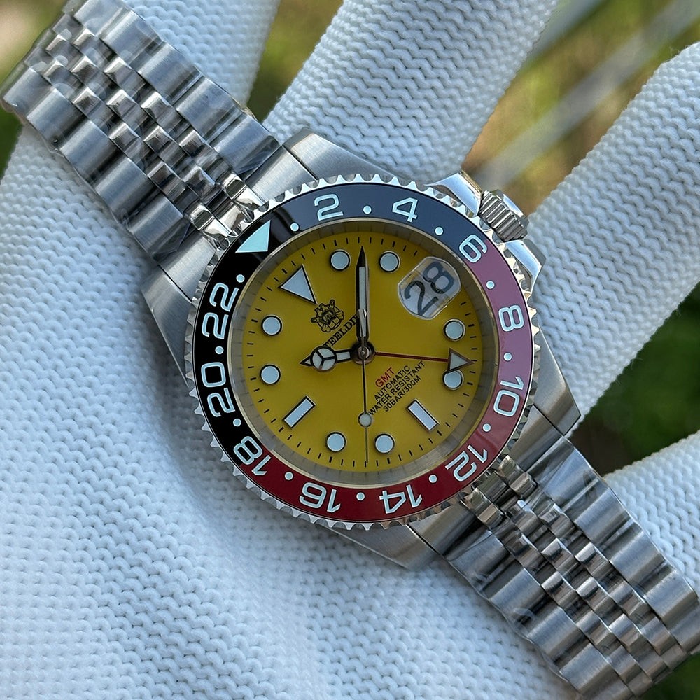 STEELDIVE SD1993 Mens 300M Automatic Dive Watch NH35 Steel Yellow