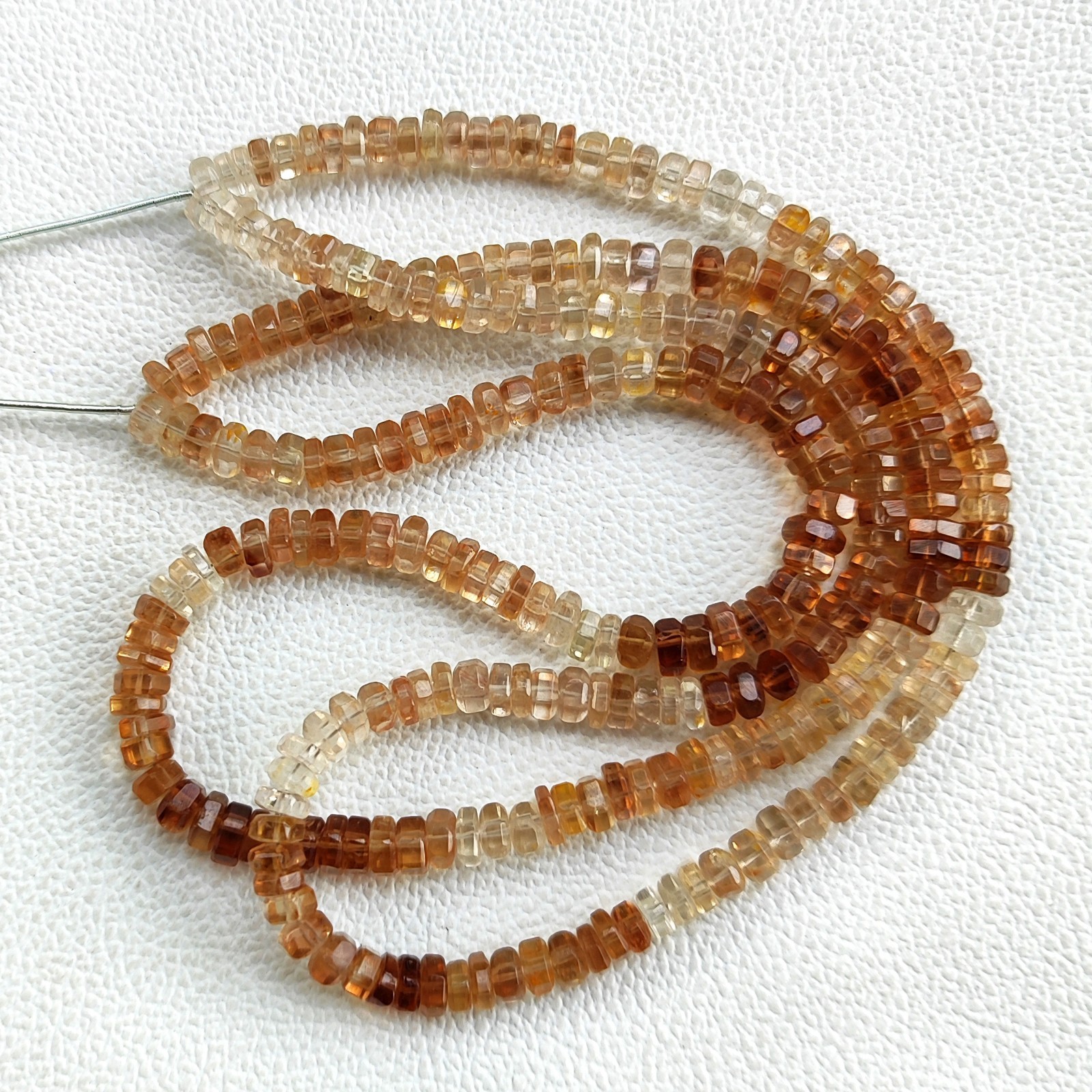 Natural Brazil Imperial Topaz 5mm Faceted Bolt Shape Beads 16″ Gem Strand