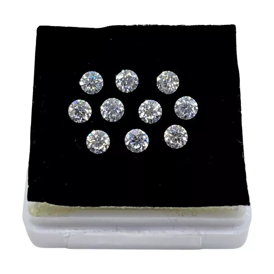 1 CT Natural White Diamond 3 mm 10 Pcs Round Cut VVS1 D Grade GDGL Certified D6