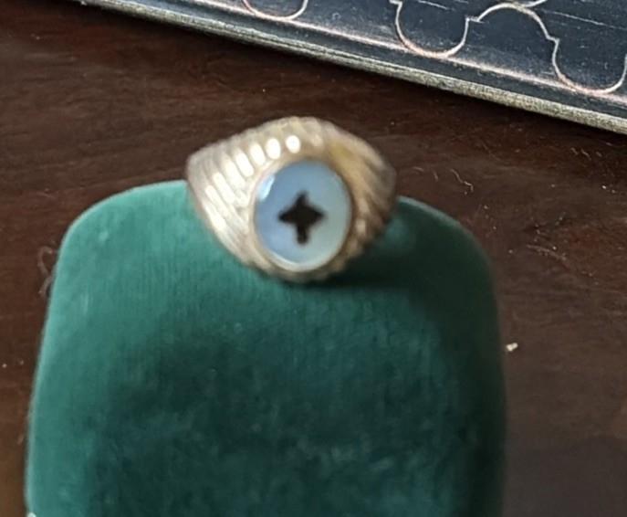 Vintage 1/20 10k Gold Filled Ring Dendritic Stone size 8.75