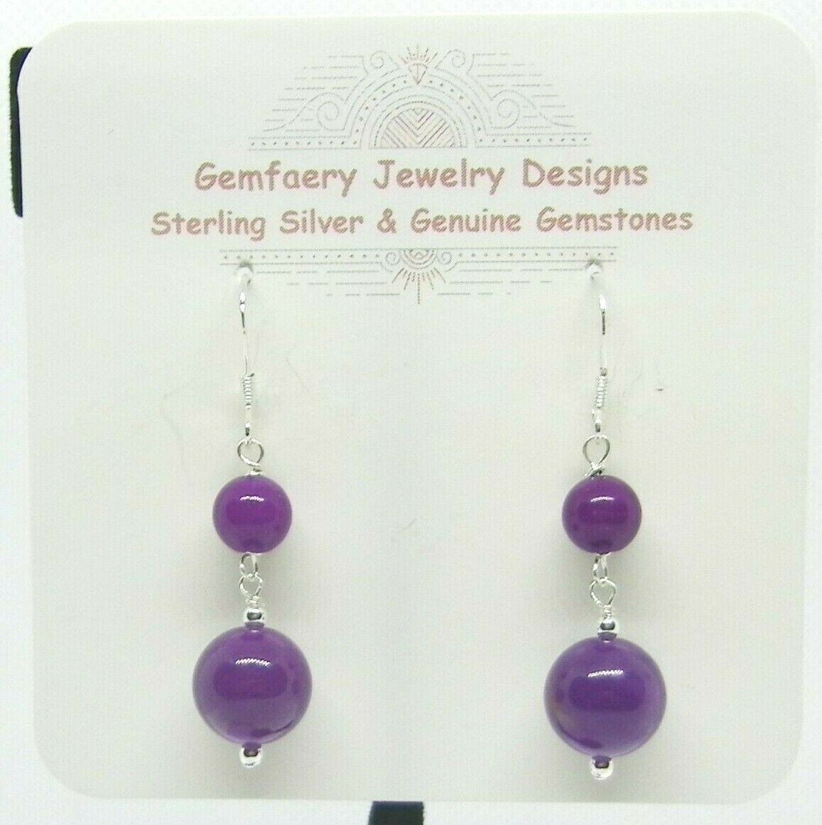 Sterling Silver PHOSPHOSIDERITE Gemstone Dangle Earrings #2181…Handmade USA