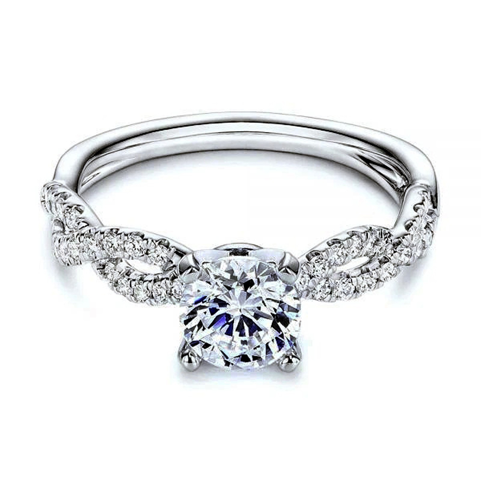6.50 Cts. Round Shape Certified White Diamond Ring In 925 Silver – Tariff Free