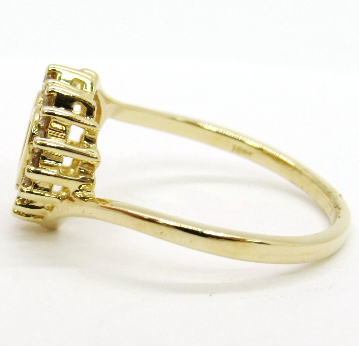 14k Yellow Gold Diamond Open Heart Right Hand Love Lovers Ring Size 7 V-DAY GIFT