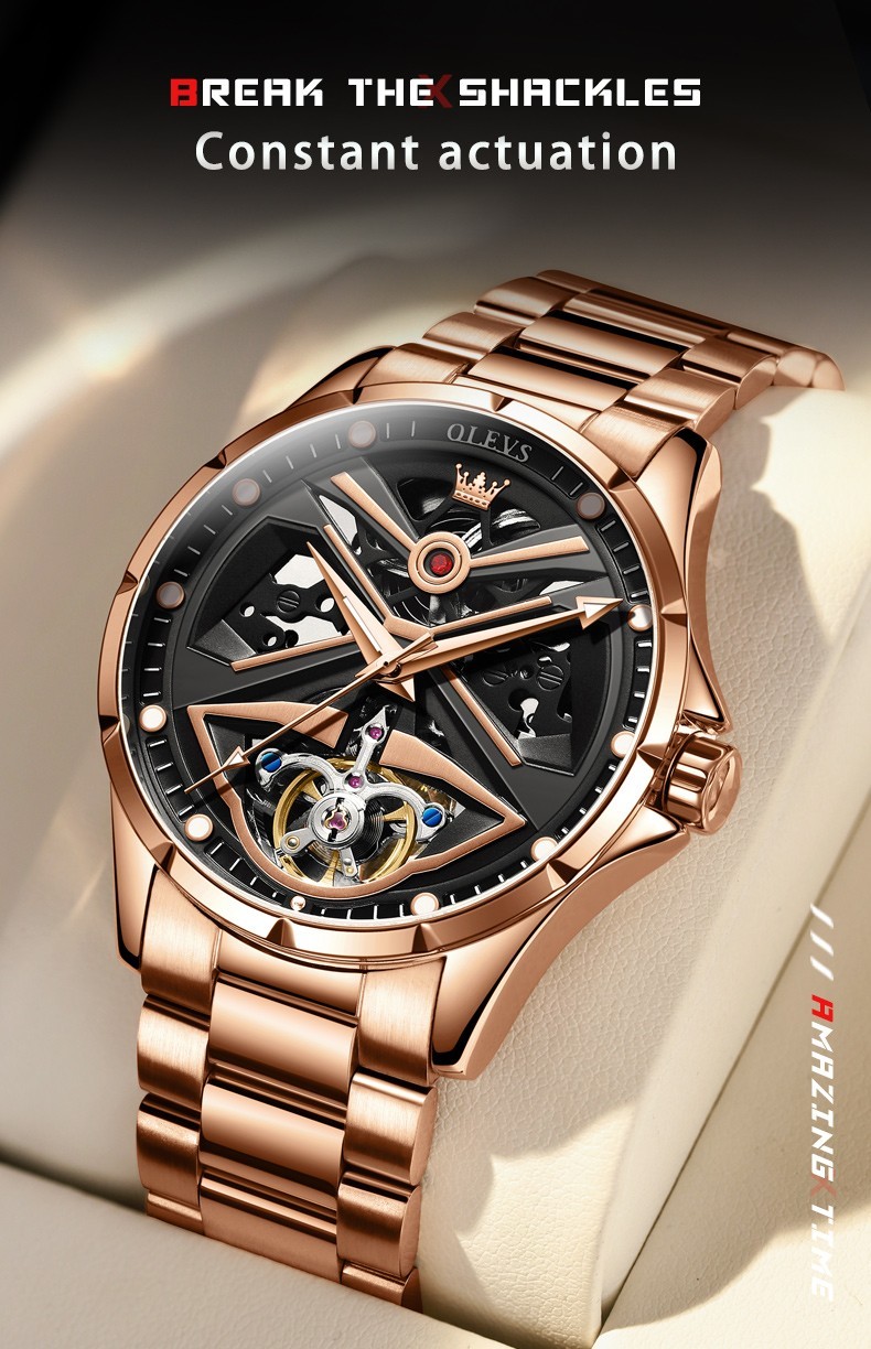 OLEVS 6655 Fashion High Quality Multi-functiom Water Resistant Mechanical Watch